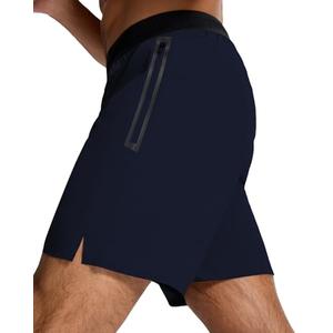 SNOWTEN Men's 5" Running Active Shorts - Lightweight Quick Dry Gym Sports Tennis Short Single Zipper Pocket for Essentials Navy 2XL