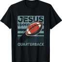 Jesus is My Quarterback Christian Football Ball Sport Player T-Shirt, size L