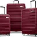 Samsonite Omni 2 Hardside Expandable Luggage with Spinner Wheels, 3-Piece Set (19/24/28), Natural Merlot