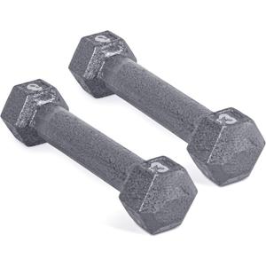 CAP Barbell Cast Iron Hex Dumbbell | Multiple Options (3 lb, Gray, Pair)