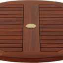 Bare Decor Indoor/Outdoor Solid Teak Wood Spinning Lazy Susan, Extra Large 32" Round