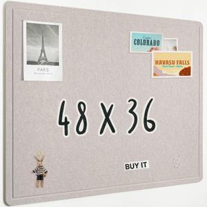 AKTOP Cork Bulletin Board 36" x 48", Large Foldable Felt Notice Pin Board for Wall, Decorative CorkBoard Photo Display Board with Self-Adhesive Tape for Office, School & Home, 25 Pushpins, Latte