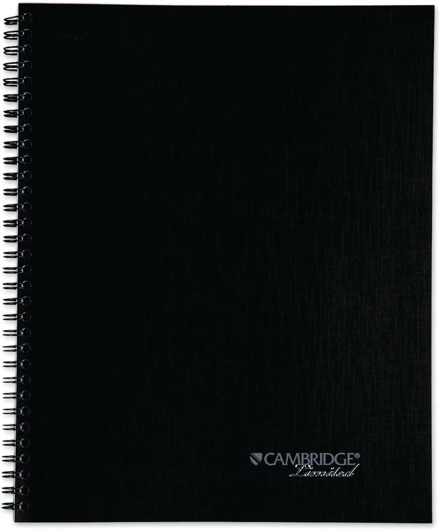 Cambridge Business Notebook, Action Planner, Legal Ruled Paper, 8-1/2" x 11", 80 Sheets, Flexible Soft Touch Cover, Wirebound, Gray (06064)