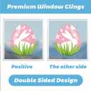 4 Sheets Easter Window Clings Colorful Egg Carrot Window Decals Holiday Windows Decoration Easter Rabbit Footprints Electrostatic Windows Stickers for Home School Shop Glass Display Party Supplies (907)