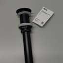 KES Bathroom Sink Drain with Overflow Vessel Sink Stopper Pop Up Drain Assembly Matt Black for 1.6"-1.9" Sink Hole, All Metal Rustproof Brass and 304 Stainless Steel, S2008A-BK