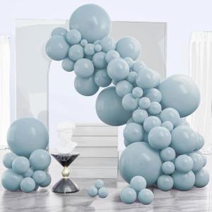 PartyWoo Dusty Blue Balloons 120pcs Different Sizes of 18 12 10 5 Inch Light Blue Aqua Boho Balloon Arch Kit Garland for Graduation Baby Shower Gender Reveal Birthday Party Decorations Blue-F28