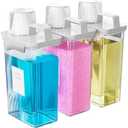 Hordely 77.8OZ Laundry Detergent Dispenser Container, 3 Pack Liquid Laundry Dispenser, Plastic Detergent Dispenser for Laundry Room/Powder/Fabric Softener with Labels, Clear