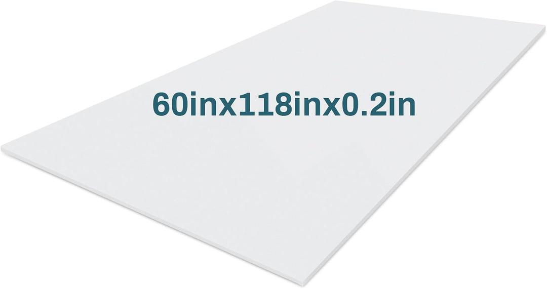 Frienda 1 Pack 118" x 60" x 0.2"Upholstery High Density Craft Sheets Cushion Foam Replacement Rectangle Cut to Size Cushion Chair Padding, Suitable for Shipping, Packing, Mailing, DIY, Cosplay (White)