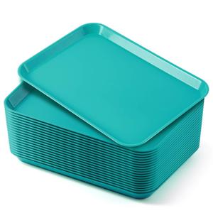 JMU 20Pcs Dental Trays Bulk Autoclavable Plastic Procedure Flat Trays, 13.25" X 9.75" Set Up Tray, Size B (Teal)