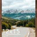 QOTIB 12x15 Picture Frame Deep Brown for Wall Hanging, Wood 12 x 15 Frame Photo Frame for Wall Horizontally or Vertically, Deep Brown, 3 Pack