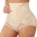 KUMAYES Plus Size Tummy Control Panties for Women High Waisted Butt Lifter Shapewear Girdle Panty Shaping Underwear (Large, Beige)