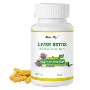 MISS PEP Milk Thistle,500 Mg Milk Thistle Supplement Per Capsule,Liver Health Support,Vegan and Non-GMO, 60 Capsules(1 Bottle), EXP: 04/2026