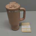 ENCOOL 40 oz Tumbler with Handle and Straw: Stainless Steel Insulated Tumbler Keeps Cold for 24 Hours, Leakproof Travel Cup Fits in Cup Holder and BPA-Free,Raw Umber