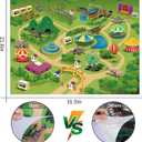 TEMI Dinosaur Truck Toy for Kids 3-5 Years, Triceratops Transport Car Carrier with 8 Dino Figures, Activity Play Mat, Dino Eggs and Trees, Capture Jurassic Dinosaurs Play Set for Boys and Girls