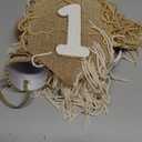 1st Birthday Decorations Boys High Chair Banner With One Cake Topper Brown Conical Hat For First Party