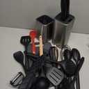 RAXCO Kitchen Utensils Set For Cooking-7 Cooking Utensils,5 Kitchen Utensils,6 Knife set,utensilios de cocina(18-in-1) (Black)