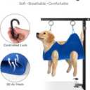 Adjustable Foldable Dog Grooming Arm with Clamp, 26-40 in Height, Safety Hammock & No-Sit Holders, Grooming Restraint for Small & Medium Dogs