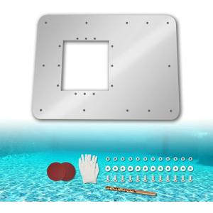 17 X 12 1/2 in Pool Wall Repair Panel, Wide Mouth Above Ground Pool Skimmer Wall Water Return Repair Kit, Repair Rusted Pool Wall, Replace Hayward SP1091LX, SP-2094, 1094SPA, Hydrotools 8940