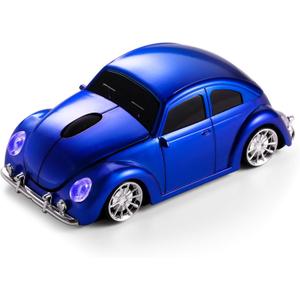 Certified Wireless Mouse Compatible with iOS Windows Android - Works with Computer, Laptop, Tablet, Mobile Phone - Universal Bluetooth/USB Receiver Connectivity (VW01-PB, Pastel Blue)