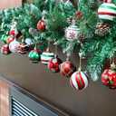 Christmas Ball Ornaments, 30 Pcs 2.36 Inch Red White Green Small Plastic Decorative Hanging Ornaments for Indoor Outdoor Christmas Tree Wreath Christmas Party Decorations Supplies - 10 Patterns