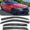 Side Window Visors rain Guards Vent Deflectors Compatible with Honda Civic Hatchback 2016-2021, Vent Deflector Window Rain Guard Sun Shade Visors, Car Acessories 4PCS 2016 2017 2018 2019 2020 2021