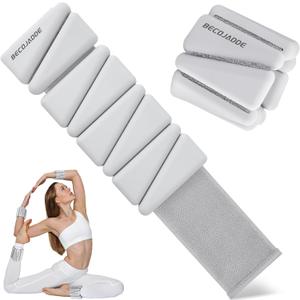 Ankle Weights for Women Wrist Weights Set of 2 (1 lb/2 lb Each) Adjustable Arm Leg Weight for Womens Men Suitable for Walking Swimming Running Pilates Yoga Gym (Grayish White)