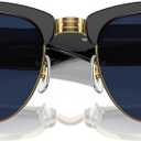 Ray-Ban Unisex Sunglasses Black On Gold Frame, Clear/Blue Lenses, 50MM (Black)