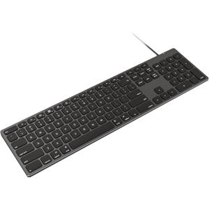 Aluminum USB Wired Keyboard with Numeric Keypad for Mac Pro, Mini Mac, iMac, iMac Pro, MacBook Pro/Air, Laptop and PC Computer (Black)