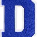 2 x 6-1/2" Varsity Letter Patches Blue Iron On Letters Letterman Jacket Patches Chenille Large Iron On Letters for Clothing Jacket/Hoodie/Varsity D