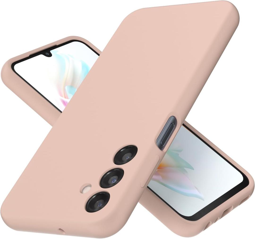Galaxy A25 5G Case 6.5 inch, Soft Liquid Silicone Protective and Anti-Scratch Microfiber Lining Shockproof Compatible with A25 5G Cover (Pink Sand)