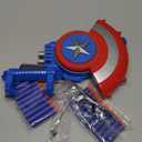 Captain Shooting Shield, Kids Roleplay Toy with 20 Darts, Goggles, Target, Ideal Gift for Superhero Fans 6+