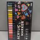 60 Colors Dual Tip Acrylic Paint Pens Markers, Double Tip Premium Acrylic Markers for Wood, Rock Painting, Glass, Canvas, Stone, DIY Crafts Making Art Supplies