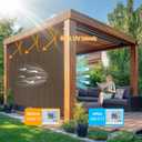 8'W x 8'H Mocha Patio Shades Roll up Outdoor Roller Shade Crank Wand Blind Cordless, 90% UV Blocking & Privacy Protection for Porch|Gazebo|Pergola|Backyard (2 Splicing Tube, 1 Fabric)