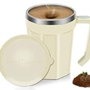 LeadYuantop Self Stirring Coffee Mug, 18 oz Automatic Magnetic Electric Mixing Cup Stainless Steel Travel Cup for Coffee, Chocolate, Milk, Tea, Office, Home, Kitchen (White)