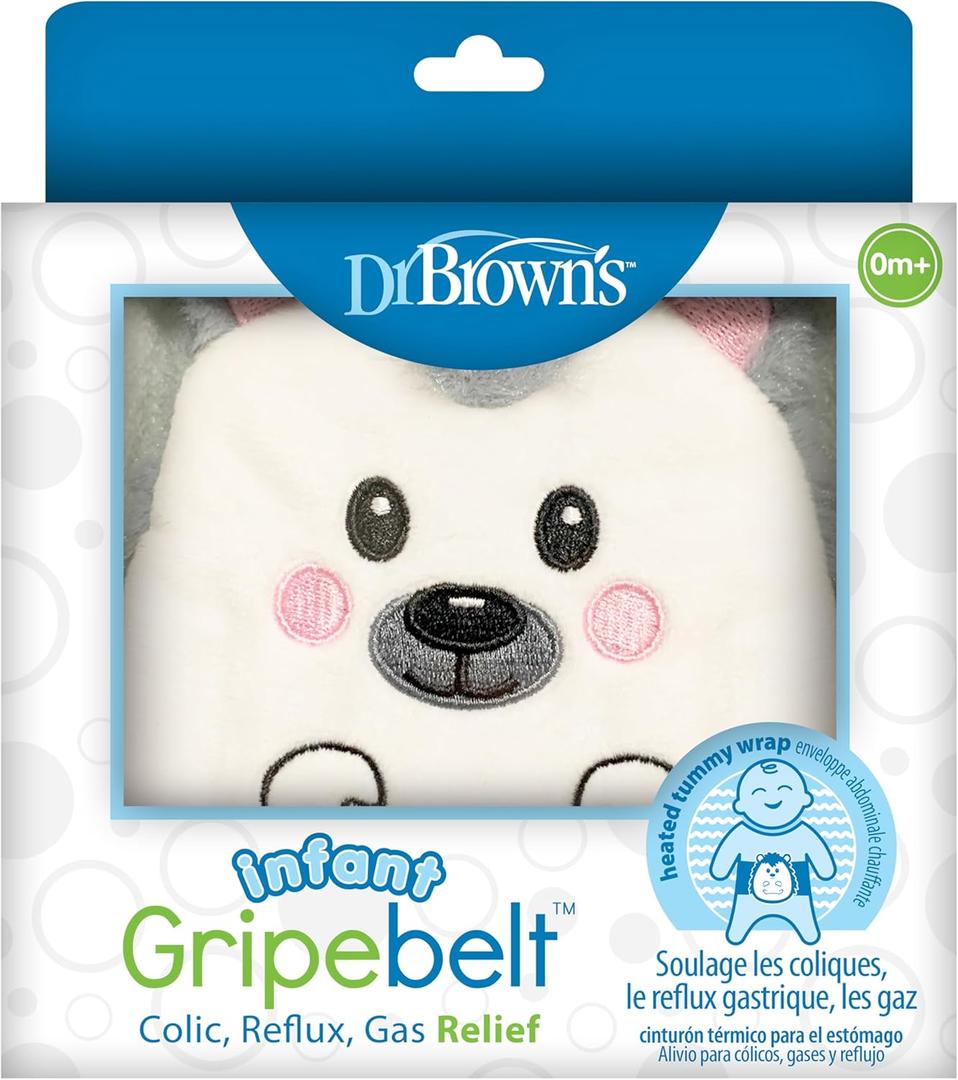 Dr. Brown's Infant Gripebelt Heated Belly Band, Soothe Baby's Tummy with Gentle Warmth and Compression, Hedgehog, 0m+ (1 Count)
