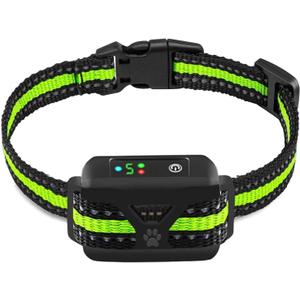 Dog Bark Collar -5 Adjustable Sensitivity and Intensity Levels-Dual Anti-Barking Modes Rechargeable/Rainproof/Reflective -No Barking Control Dog Shock Collar for Small Medium Large Dogs