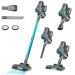 DEVOAC Cordless Vacuum Cleaner, UltraLightweight Stick Vacuum, 2200mAh Battery Up to 40mins Runtime, 6 in 1 Powerful Handheld Vacuum for Home Hard Floor Carpet Pet Hair (Waterfall)