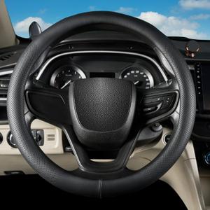 Car Steering Wheel Cover for Ford F-150 Lightning Super Duty Mustang Mach-E Explorer Escape Ranger Bronco Maverick, Universal Standard Size 14.5-15 inch Black Car Wheel Protector