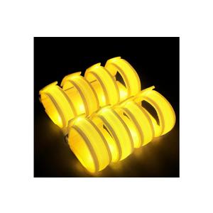 KIRALUMI 8 PCS LED Glow Bracelets, Light Up Wristbands - Halloween Glow in The Dark Party Bracelets Favors Supplies for Christmas, Concerts, Festivals, Game Prizes, Sports, Rave Accessories（Yellow）