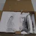 PERMO Set of 2 Classic Rustic Industrial Wall Sconce Lighting Fixture with Flared White Textile Lamp Shade and Chrome Tapered Column Stand, Hardwired, E26 Base