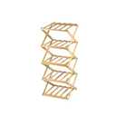 4/ 5 Tier Foldable Shoes Shelf Bamboo Simple Shoe Rack Household Retractable Multifunctional Storage Rack Saves Space(5 Layers)