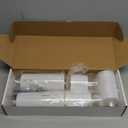 Homemory Pure White Flickering Flameless Candles, Battery Operated Acrylic LED Pillar Candles with Remote Control and Timer, Set of 5