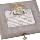 Cottage Garden Daughter Days Turned Into Years Grey Distressed Locket Music Box Plays Edelweiss