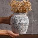 Farmhouse Vase for Home Decor, Vintage Rustic Terracotta Flower Vase Suitable for Home Decor, Living Room, Shelf, Dining Table.6.1x6.1x7in.