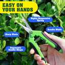 EWPJDK 4 Pack Garden Pruning Shears, Stainless Steel Garden Shears, Gardening Shears, Garden Scissors, Clippers, Pruning Snips, Pruning Shears for Gardening Tools (4PCS, Yellow, Orange, Green)