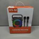 Karaoke Machine, Portable Bluetooth Speaker with 2 Wireless Microphones for Adults & Kids with Lights, Karaoke Microphone with PA System Supports USB/TF/FM/AUX for Home Party Home System Packages (Black)