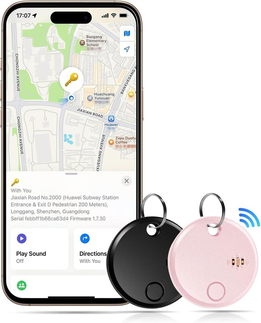 Air Tracker Tags 2 Pack - for iOS Only - Bluetooth Keys Finder Luggage Tracker Compatible with Apple Find My APP, Item Locator Item Finder for Luggage, Backpack, Suitcases