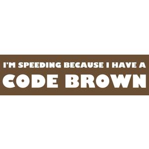 Code Brown Bumper Sticker by GilstrapTV