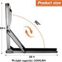 Ultrawall 24 inch Black Sturdy Folding Shelf Brackets, Heavy Duty Adjustable Steel Wall Mounted Collapsible Shelf Bracket, Max Load 550lb