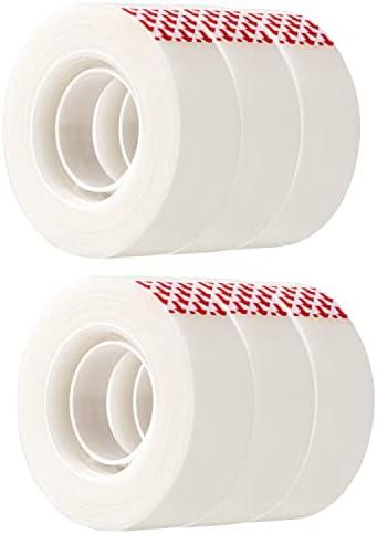 Amazon Basics Matte Finish Tape, 6 Pack, 2.1 x 0.75 inch, Translucent